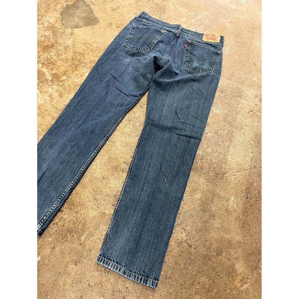 Levi's 514 Regular Straight Fit Jeans Mens 35x34 Blue Denim Dark Wash Mid Rise - Picture 11 of 16